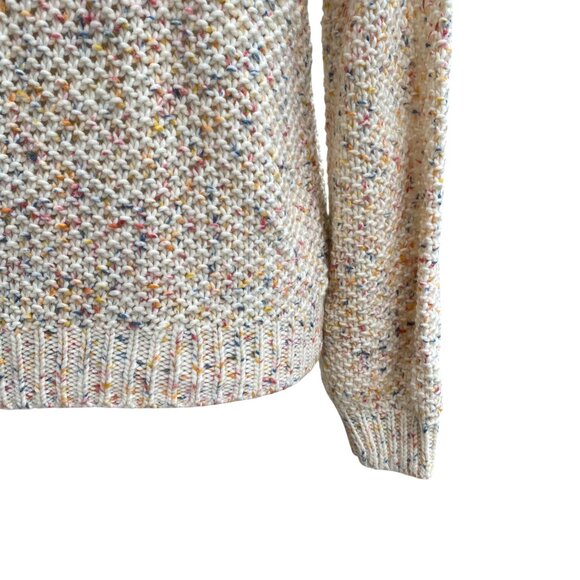 Gap Chunky Wool Rainbow Confetti Sweater Wm Sz M Pastel Mixed Stitch Feminine - Picture 8 of 11